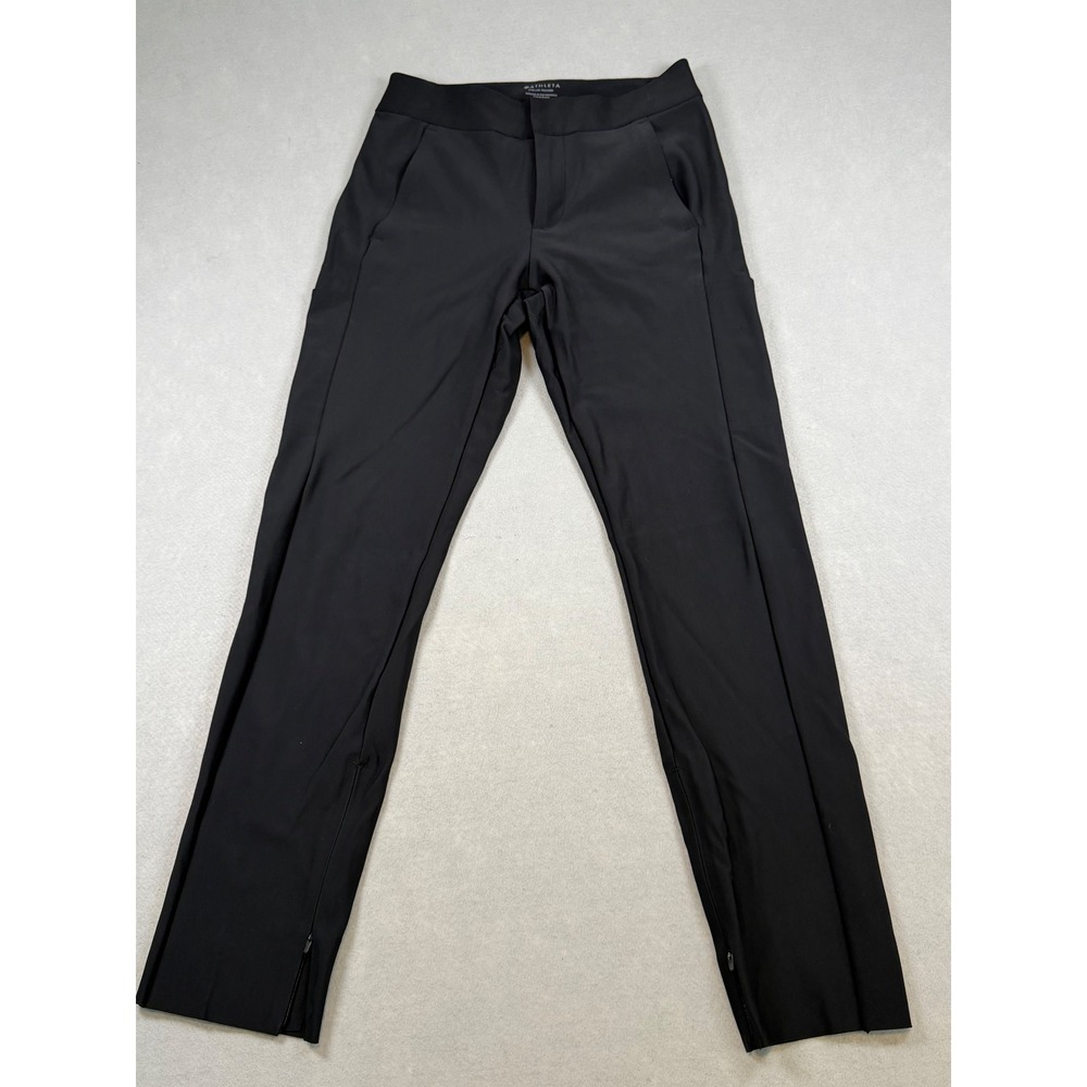 Athleta Stellar Trouser Black Slim Leg Ankle Zip Pants Womens Size 2